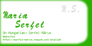 maria serfel business card
